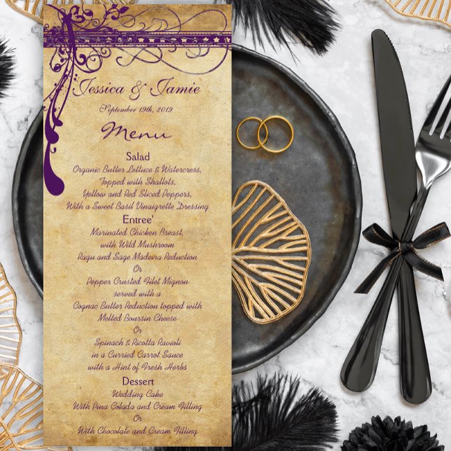 Menu Rústico Roxo Quintal ou Renascimento Medieval (Criador carregado)