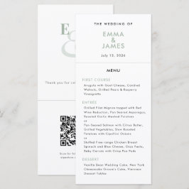 Menu Sage Ampersand Casamento | Código QR | Elegante