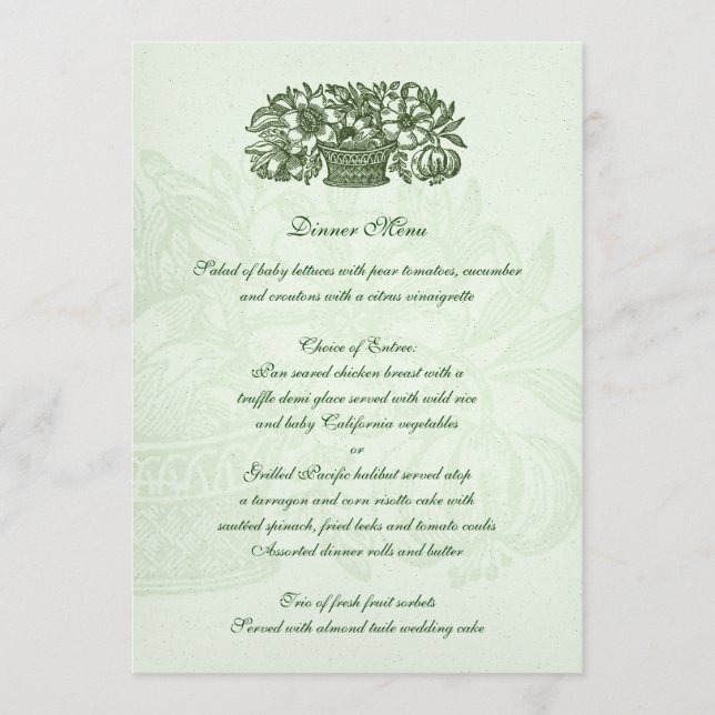 Menu Sage Classic Flower Basket (Frente)