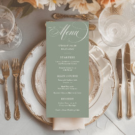 Menu Sage Green | Casamento de Elegância Italiana Cláss