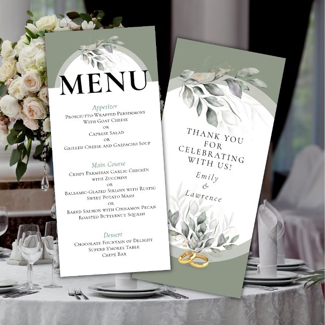 Menu Sage Green Eucalyptus Wedding (Criador carregado)