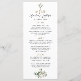 Menu Sage Green Floral Baptism