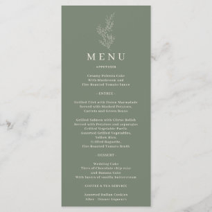 Menu Sage Green Flower Ivy Line