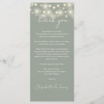 Sage Green Lights Casamento Obrigado Place Card