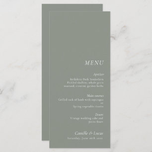 Menu Sage Green Minimalista & Elegante casamento