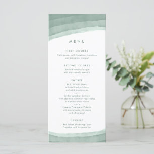 Menu Sage Green Ombre Casamento de Boho Minimalista