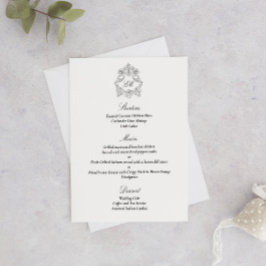 Menu Script clássico sofisticado preto e branco