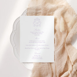 Menu Script Clássico Vitoriano Sofisticado Violeta