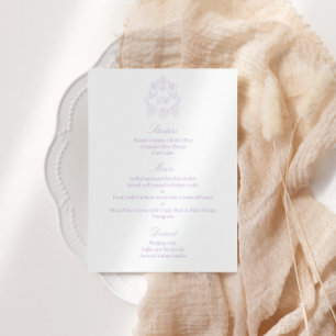 Menu Script Clássico Vitoriano Sofisticado Violeta