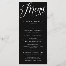 Menu Script Flourish Moderno, Preto