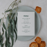 Menu Script Minimalista Moderno | Casamento Verde Emera<br><div class="desc">Este elegante cartão de cardápio de casamento minimalista apresenta a tipografia moderna da escrita e texto limpo,  sans serif para um simples e na moda emerald verde e design branco que você vai adorar.</div>