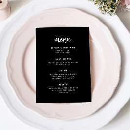 Menu Script Minimalista Moderno Preto | Casamento
