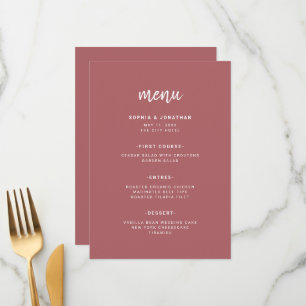 Menu Script Minimalista Moderno   Terra Rosa Wedding
