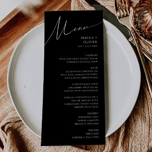 Menu Script Minimalista Whimsical   Casamento Negro