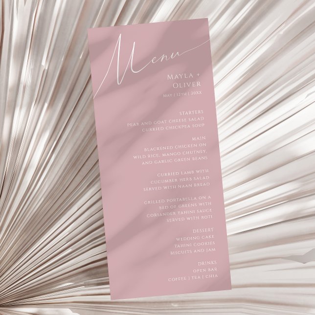 Menu Script Whimsical | Janto Casamento Dusty Rosa (Criador carregado)