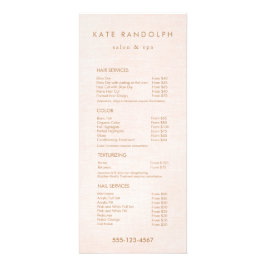 Menu Serviço Lista de Preços Spa do Salon da Rosa