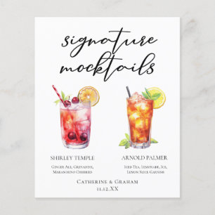 Menu Shirley Temple Arnold Palmer Mocktails