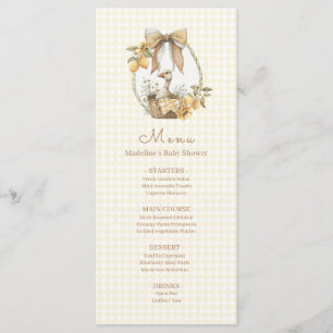 Menu Silly Goose Água Limão Aquarela Chás de Bebê 