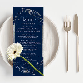 Menu Silver Sun Lua Solar Azul Místico Estende Casament