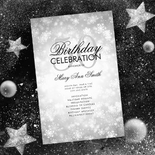 Menu Silver Wonderland do Programa de Aniversário 