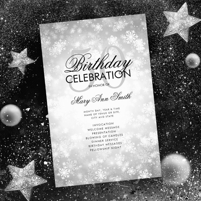Menu Silver Wonderland do Programa de Aniversário  (Criador carregado)