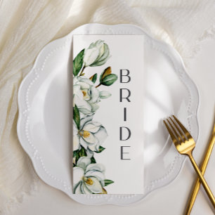 Menu Símbolo de Casamento Floral Russo da Magnolia Bran