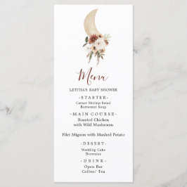 Menu Símbolo de Chá de fraldas da Lua Boho Beige