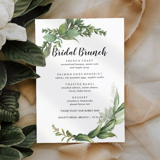 Menu Simple Bridal Eucalyptus Elegante (Criador carregado)