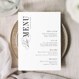 Menu Simple Elegant Timeless Typography Wedding