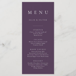 Menu Simple Flat I Simples e Elegante de ameixa Ro