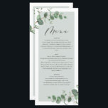 Menu Simples casamento elegante de eucalipto moderno<br><div class="desc">Menu de casamento simples e elegante do eucalipto mínimo moderno</div>