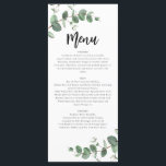 Menu Simples casamento elegante de eucalipto moderno<br><div class="desc">Menu de casamento simples e elegante do eucalipto mínimo moderno</div>
