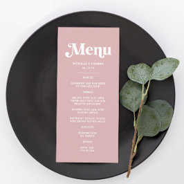Menu Simples Casamento em Tons de Rosa Pó Dusty