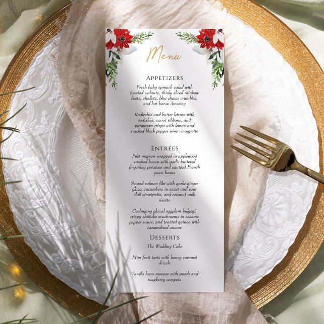 Menu Simples Clássico de Casamento de Natal (Criador carregado)