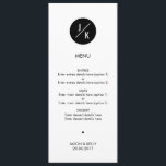 Menu simples de casamento em círculo monocromático<br><div class="desc">Simples menu de casamento em círculo monocromático Pode ser totalmente personalizado para atender às suas necessidades. © Gorjo Design via Zazzle. // Procurando itens correspondentes? Outros artigos de papelaria do conjunto disponíveis aqui: https://www.zazzle.com/collections/simple_monochrome_circle_wedding-119747025340789612?rf=238384850839516131 // Precisa de ajuda para personalizar o seu design? Tem outras ideias? Sinta-se livre para entrar em...</div>