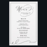 Menu Simples De Casamento Preto E Branco Elegante<br><div class="desc">Para mais personalização,  clique no link "personalizar mais" e use nossa ferramenta design para modificar esse modelo. Se você preferir papéis mais espessos / Término da Matriz,  talvez considere escolher o tipo de papel correspondente. Se precisar de ajuda ou itens correspondentes,  entre em contato comigo.</div>