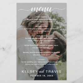 Menu Simples de Foto Moderna de Casamento Elegante