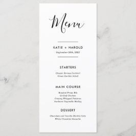 Menu Simples de Janto de Casamentos Minimalista Mo