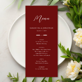 Menu Simples de Recepção de casamento da Borgonha 