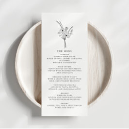 Menu Simples de Recepção de casamento Floral Elega