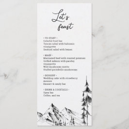 Menu simples desenhado pela Floresta Montanha