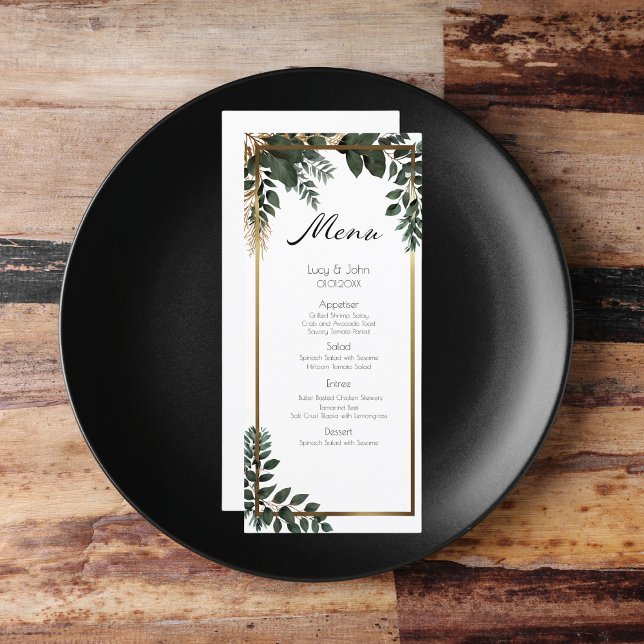 Menu Simples Festa de casamento Eucalyptus Greenery (Simple Eucalyptus Greenery Wedding Party Supplies)