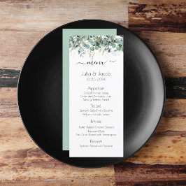 Menu Simples Festa de casamento Eucalyptus Greenery