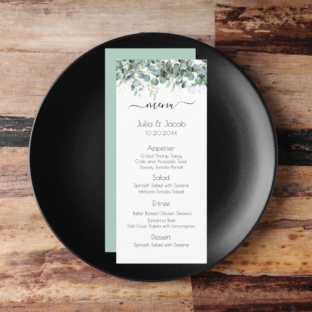 Menu Simples Festa de casamento Eucalyptus Greenery (Simple Eucalyptus Greenery Wedding Party Supplies)