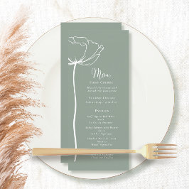 Menu Simples Floral Moderno Floral Branco Verde Sa