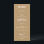 Menu Simples Janto Dourado Casamento Elegante<br><div class="desc">Uma placa de menu jantada em ouro (ou qualquer cor) e a inscrição em branco mostrará as opções de menu. Perfeito para uma recepção de casamento moderna, janto de ensaio de casamento, festa de aniversário ou qualquer evento especial com um janto sentado. Escolha QUALQUER FUNDO DE COR, qualquer texto de...</div>