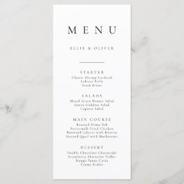 Menu simples minimalista preto-e-branco