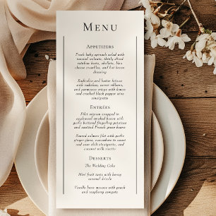 Menu Simples Mínimo de Casamento Simples