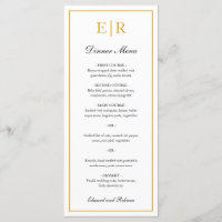 Simples Monograma de Ouro Elegante Casamento Forma