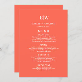 Menu Simples Neon Flare Elegante com Casamento Monogram